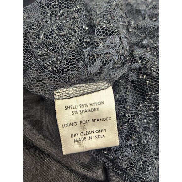 New Jean Louis Scherrer Mini Dress Womens M Black Lace Beaded - Picture 11 of 11